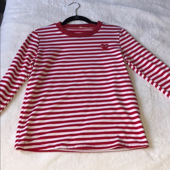 shirt with red heart and eyes